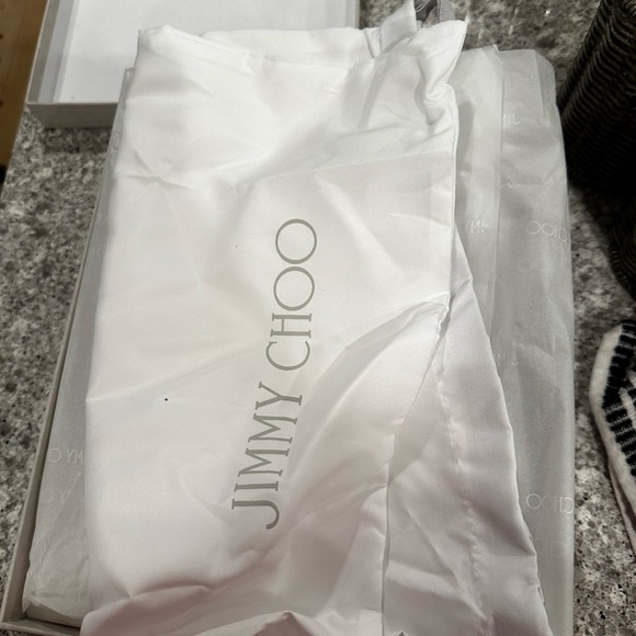 NWT JIMMY CHOO $795 Emsy 85 Glitter Sandals heels sparkling silver 41 9.5 10 - Picture 9 of 12